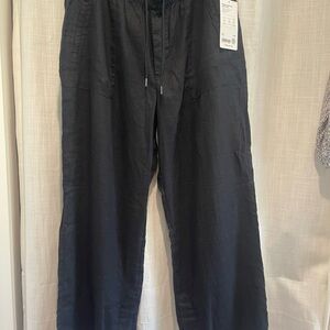 ATHLETA RETREAT WIDE LEG LINEN PANT SZ L